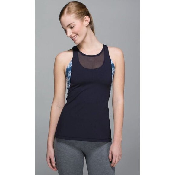 Lululemon Mesh With Me Naval Blue Athletic Tank Top 6 - Picture 2 of 7